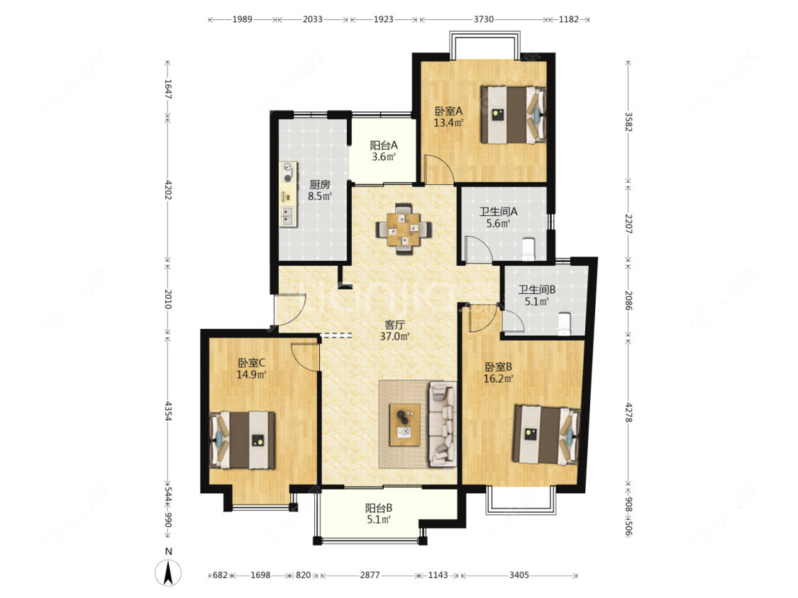 上海枫庭丽苑在售二手房源户型图_小牛看房