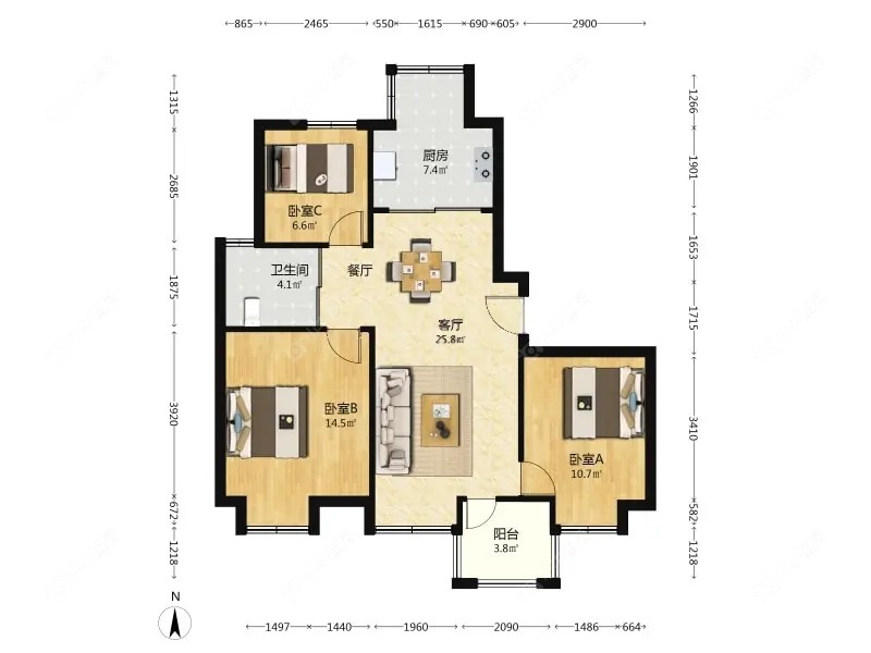 上海馨佳园六街坊在售二手房源户型图_小牛看房