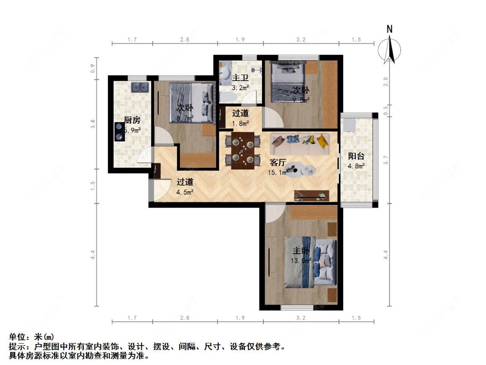 上海大华锦绣华城二街区在租房源户型图_小牛看房