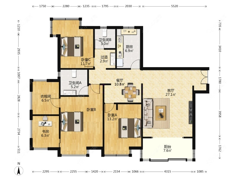 上海中星海上名庭三期在售二手房源户型图_小牛看房