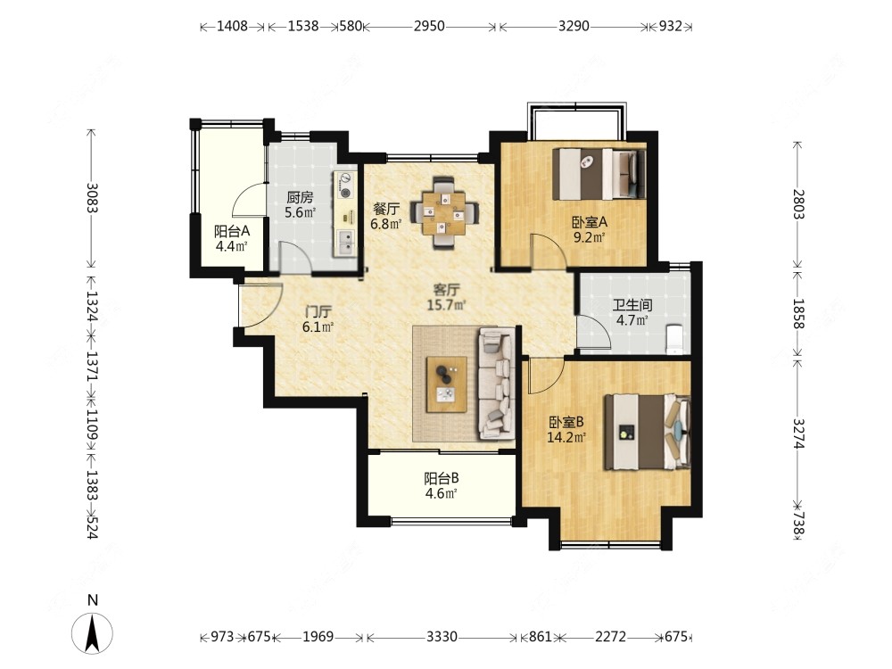 上海凯德嘉博名邸在租房源户型图_小牛看房