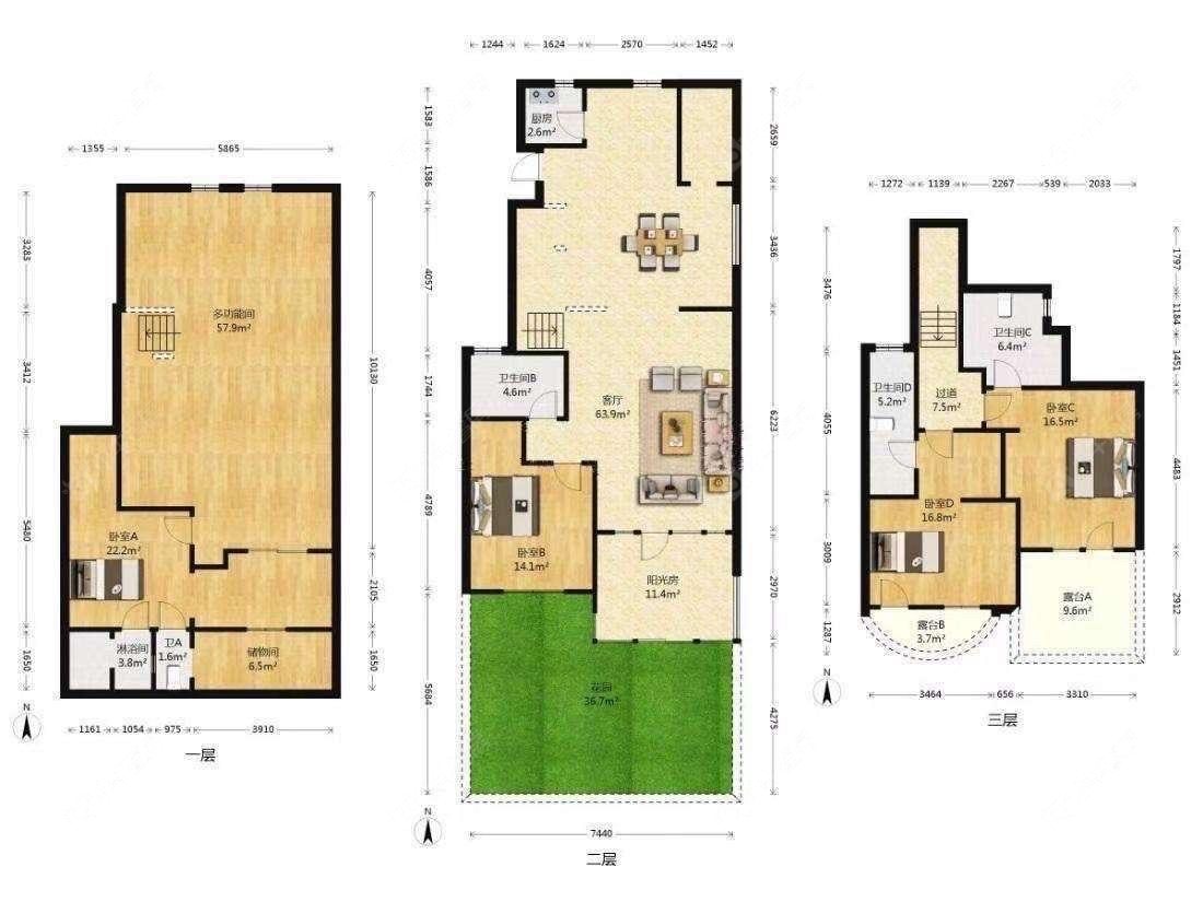 上海上置香岛原墅别墅区在售二手房源户型图_小牛看房