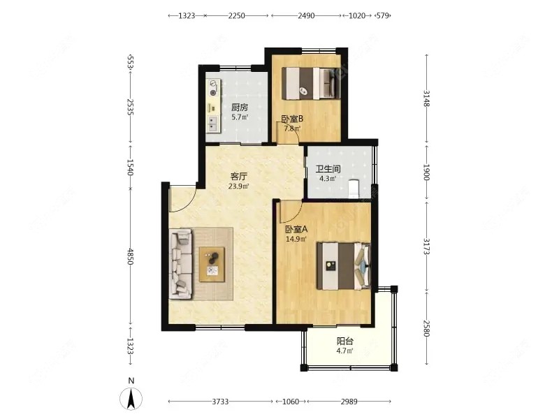 上海海尚菊苑北区在售二手房源户型图_小牛看房