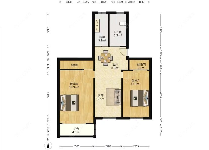 上海齐八小区在租房源户型图_小牛看房