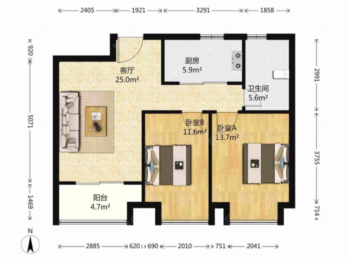 上海万业紫辰苑在租房源户型图_小牛看房