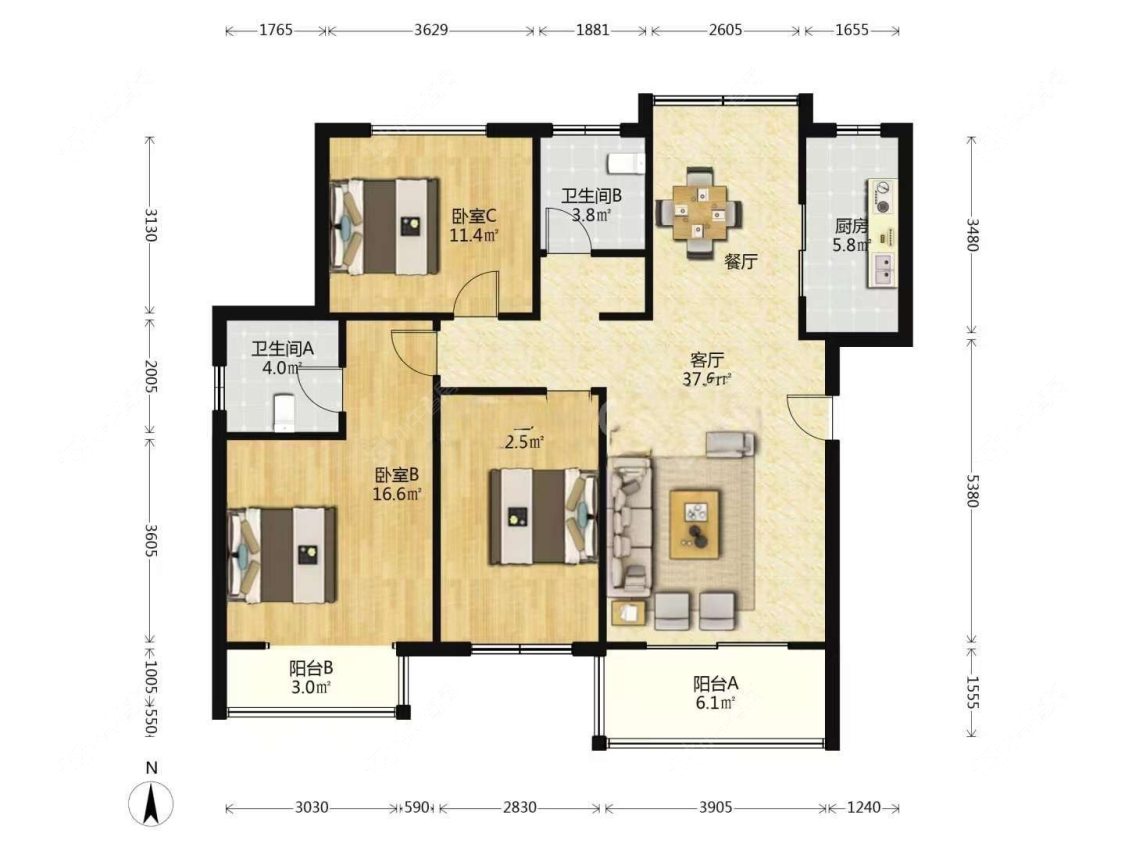上海康桥水都第二街区在售二手房源户型图_小牛看房