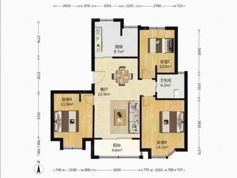 上海菊泉新城爱建顾园东区在售二手房源户型图_小牛看房