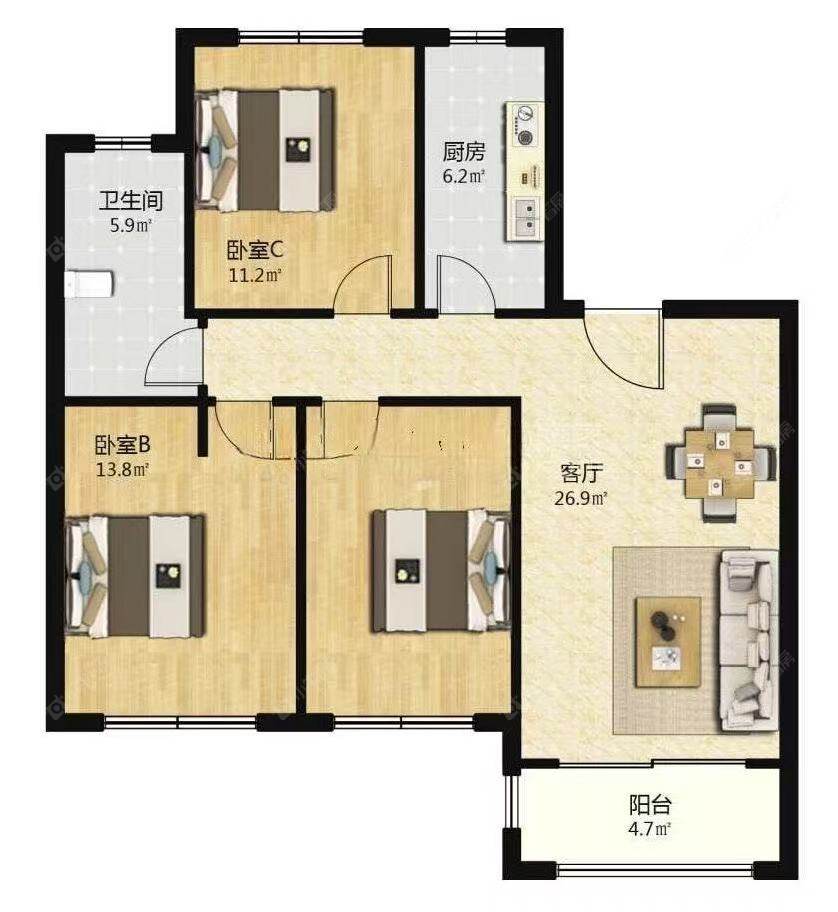 上海仁和都市花园在售二手房源户型图_小牛看房