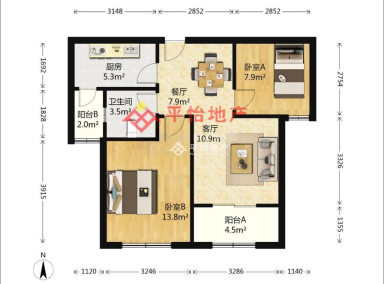 上海美罗家园润苑2室2厅1卫在售二手房房源图片