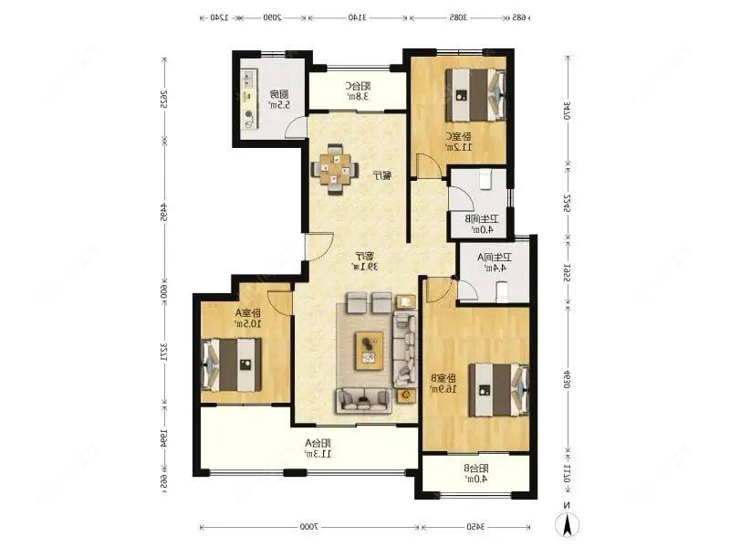 上海保辉香景园在售二手房源户型图_小牛看房