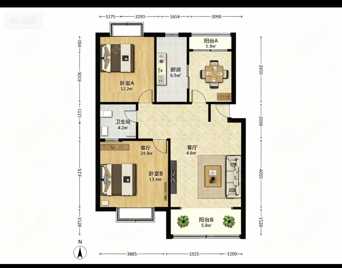 上海新顾村大家园C区在售二手房源户型图_小牛看房