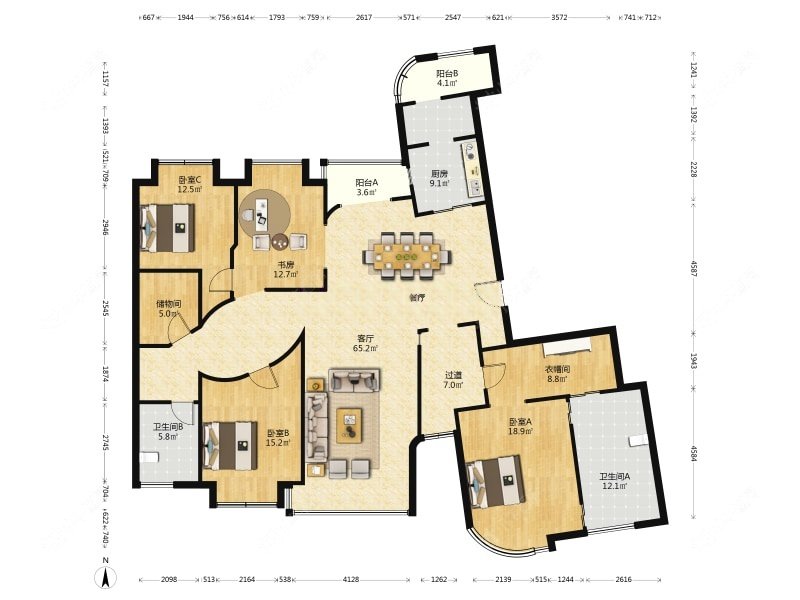 上海加州水郡在售二手房源户型图_小牛看房