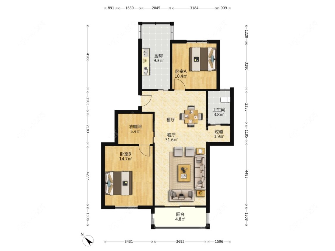 上海虹光公寓在售二手房源户型图_小牛看房
