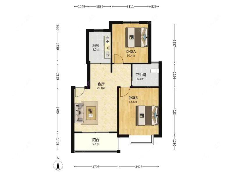 上海古北菊翔苑南区在售二手房源户型图_小牛看房