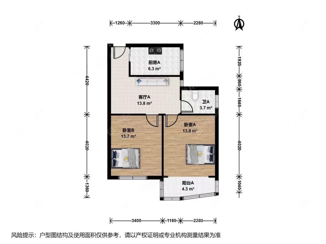 上海园南二村在售二手房源户型图_小牛看房