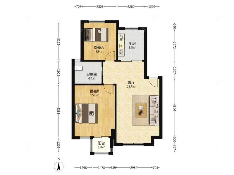 上海海尚菊苑南区在售二手房源户型图_小牛看房