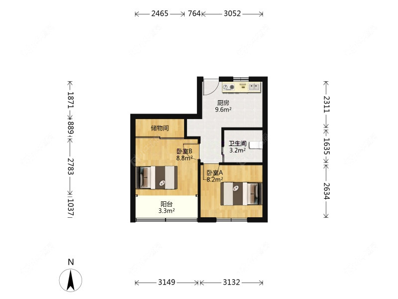 上海杏园在租房源户型图_小牛看房