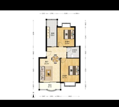 上海浦发绿城2室在售二手房房源图片