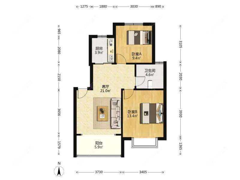上海古北菊翔苑南区在售二手房源户型图_小牛看房
