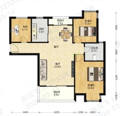 上海万业紫辰苑3室在售二手房房源图片