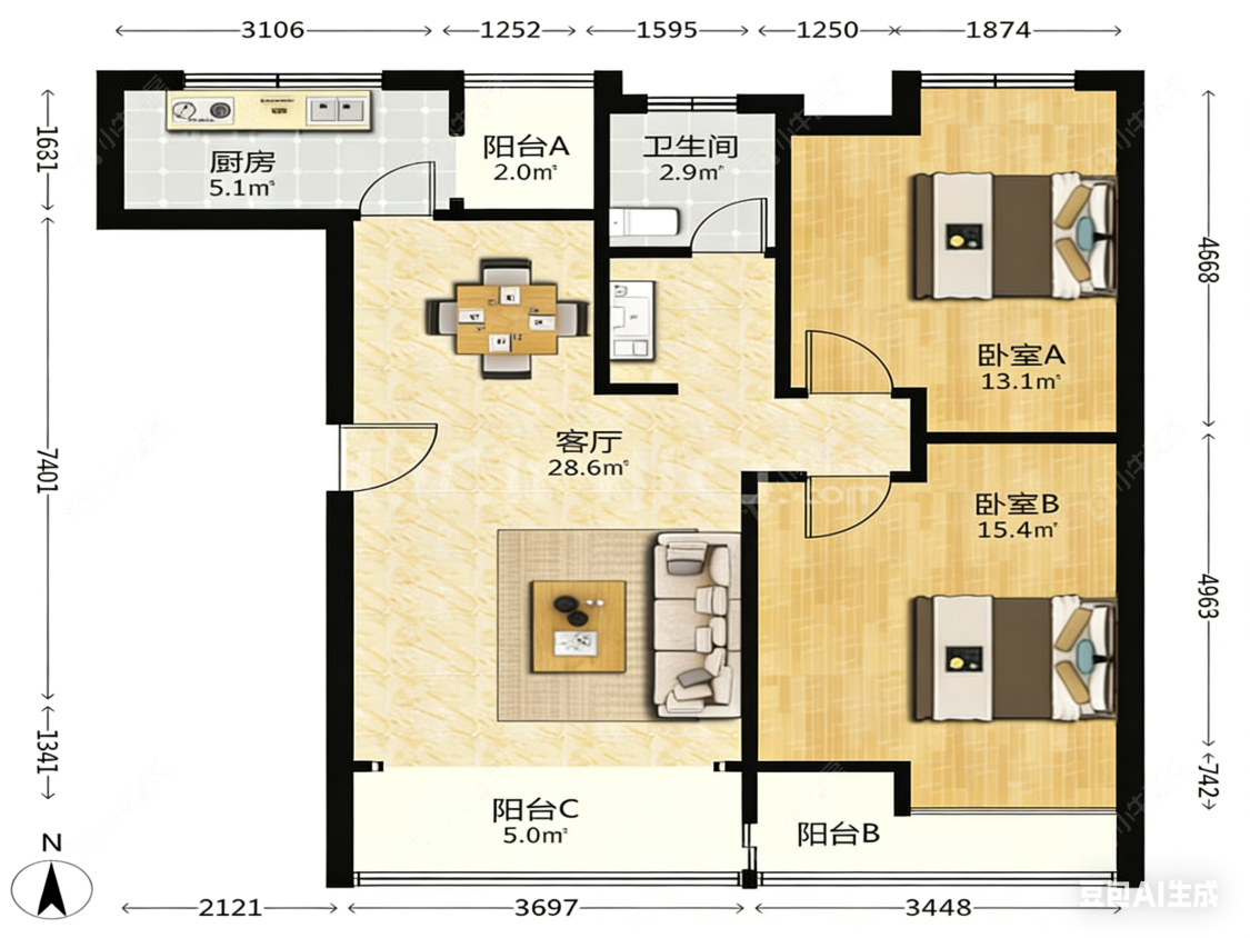 上海铂金华府在售二手房源户型图_小牛看房
