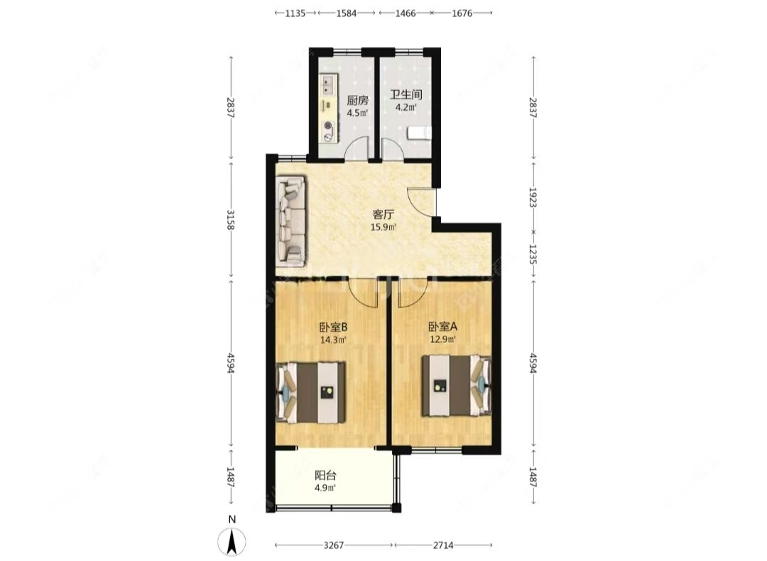 上海莲业新村在售二手房源户型图_小牛看房