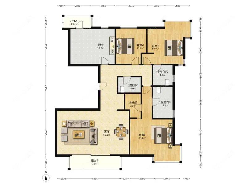 上海尚浦名邸在售二手房源户型图_小牛看房