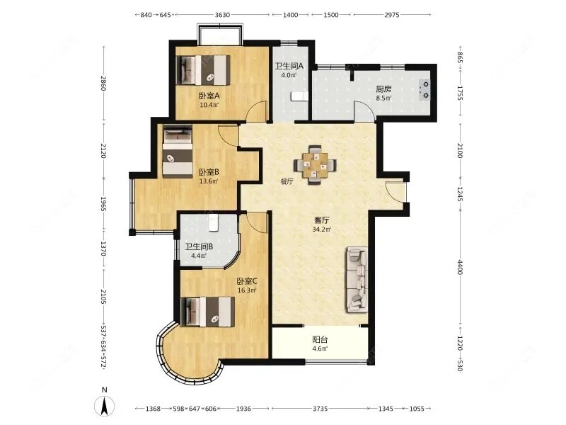 上海盛世宝邸一期在售二手房源户型图_小牛看房