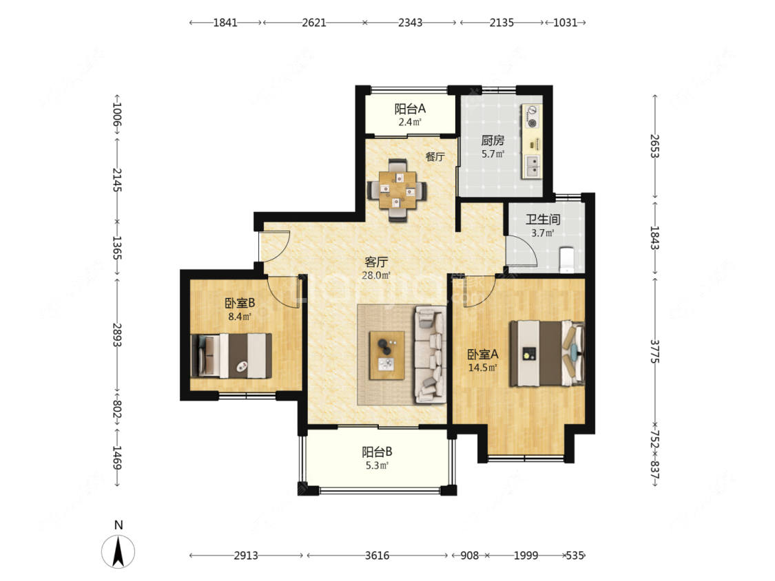 上海一品漫城四期在售二手房源户型图_小牛看房