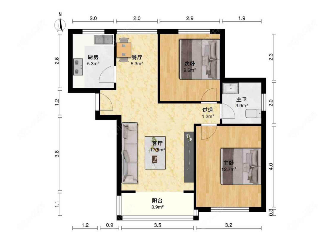 上海文宝苑在售二手房源户型图_小牛看房