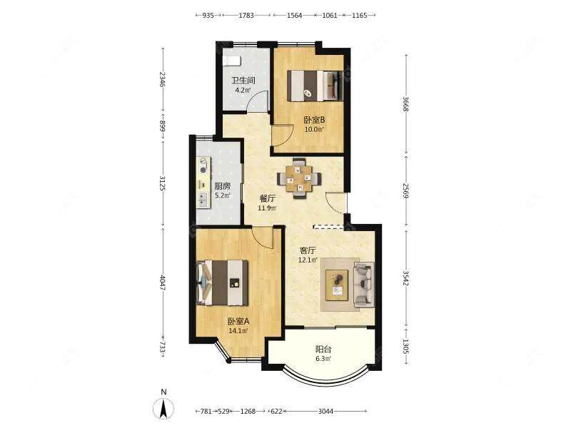 上海菊泉新城爱建顾园西区在售二手房源户型图_小牛看房