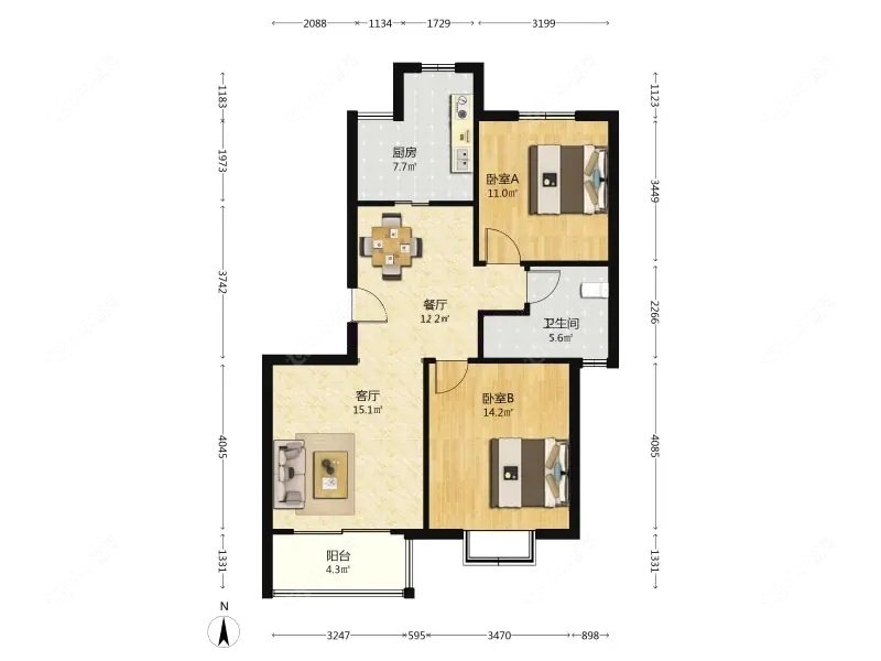 上海中轩丽苑在售二手房源户型图_小牛看房