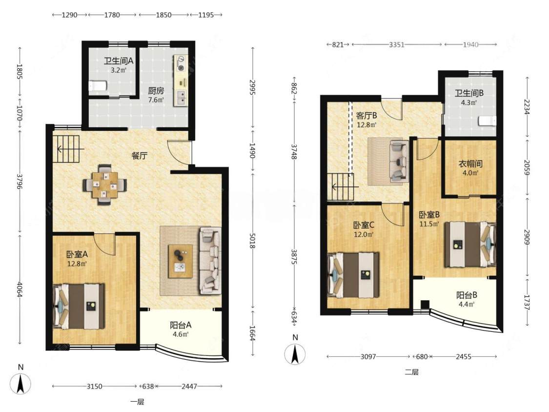 上海天馨花园在售二手房源户型图_小牛看房