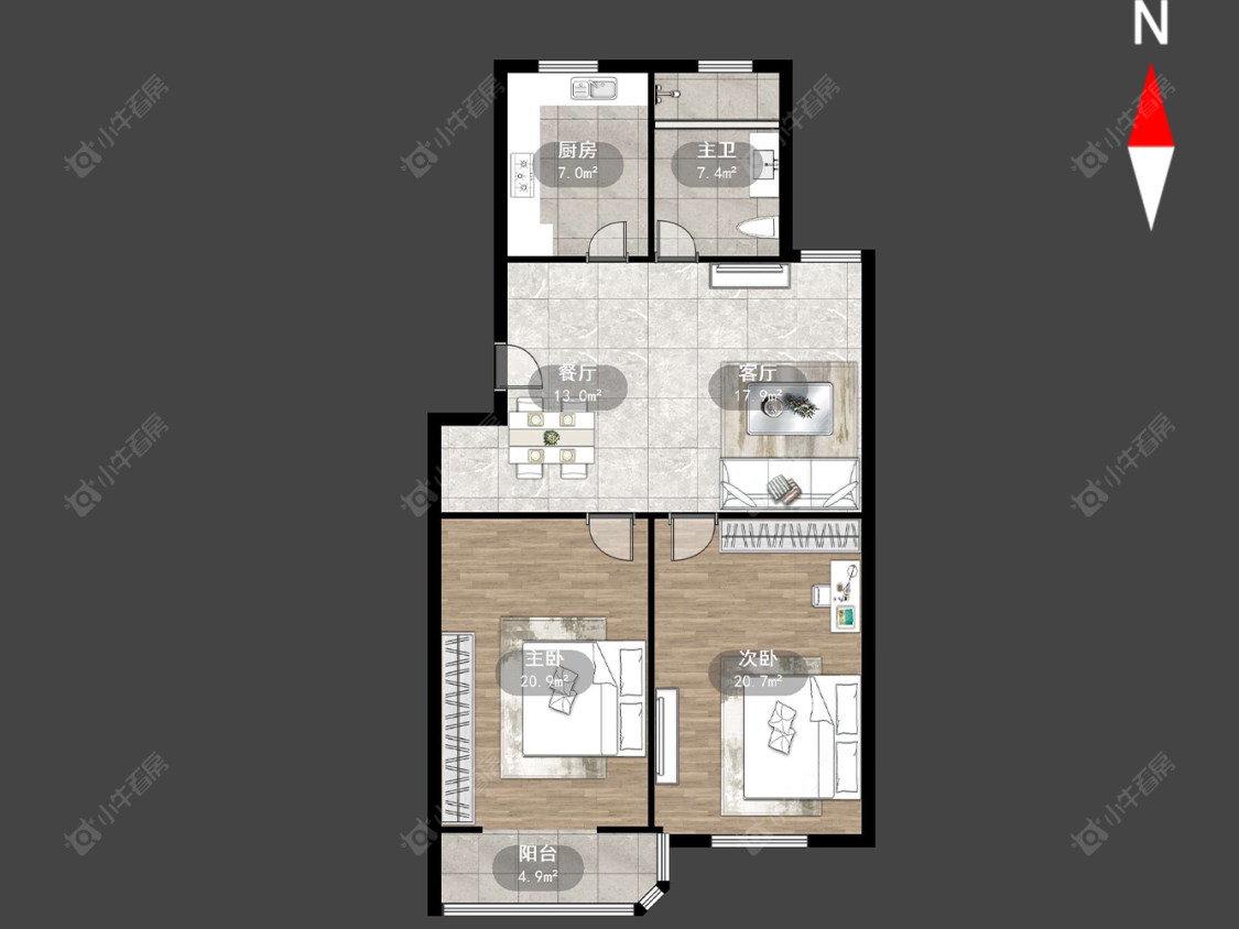 上海凌兆五村410弄在售二手房源户型图_小牛看房
