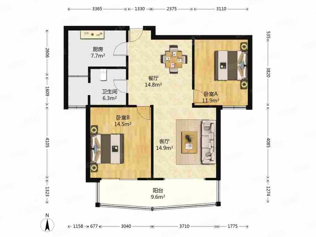 上海紫竹华庭在租房源户型图_小牛看房