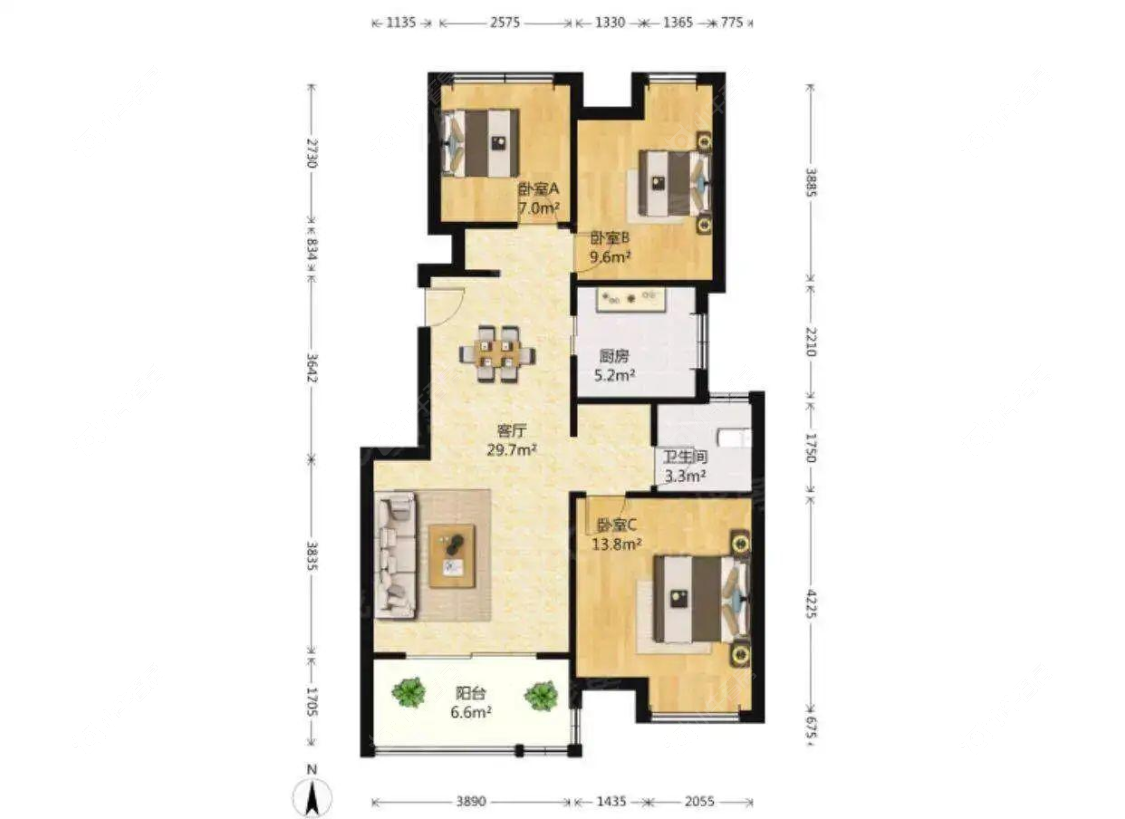 上海美兰湖岭域在售二手房源户型图_小牛看房