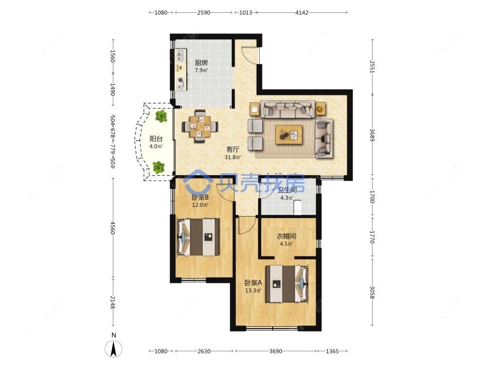 上海皇朝别墅在售二手房源户型图_小牛看房