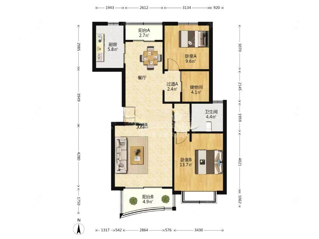 上海宏莲馨苑在售二手房源户型图_小牛看房