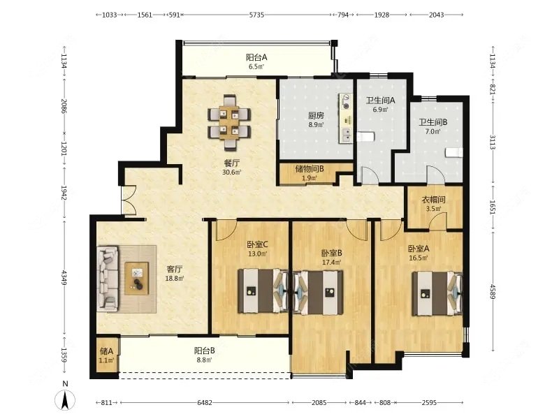 上海海上海在售二手房源户型图_小牛看房