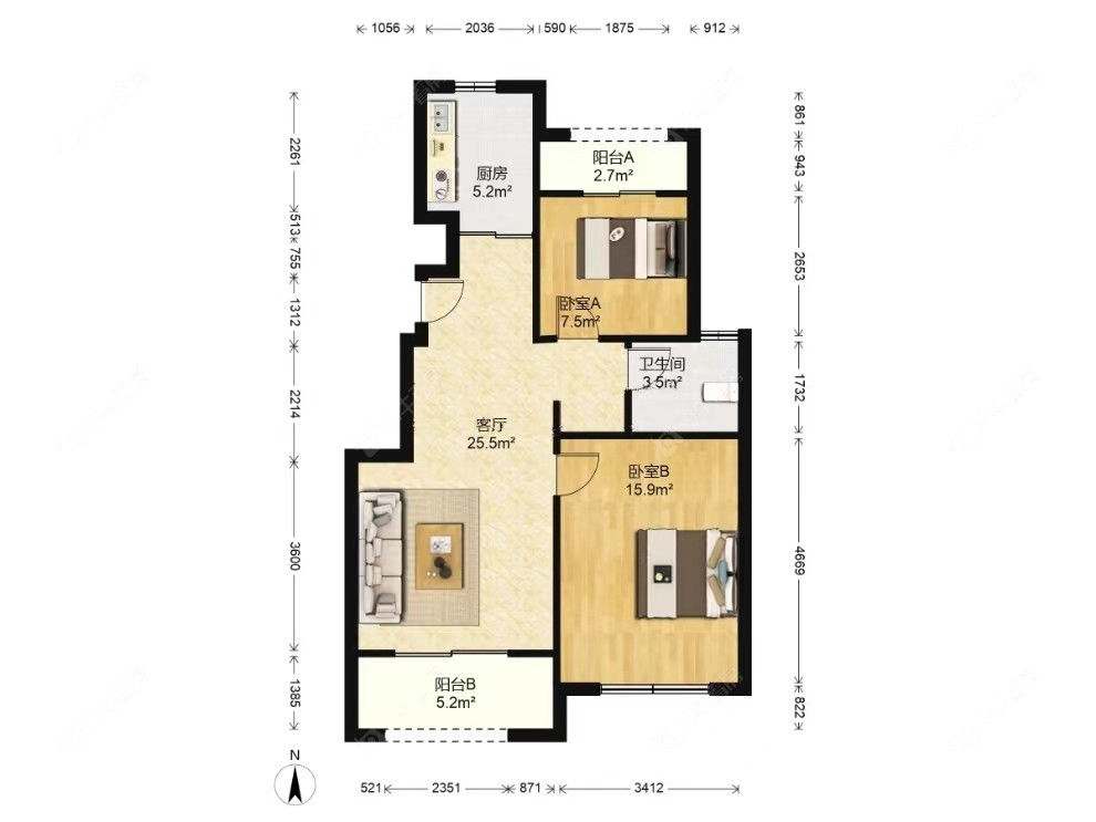 上海新舒苑南苑在售二手房源户型图_小牛看房