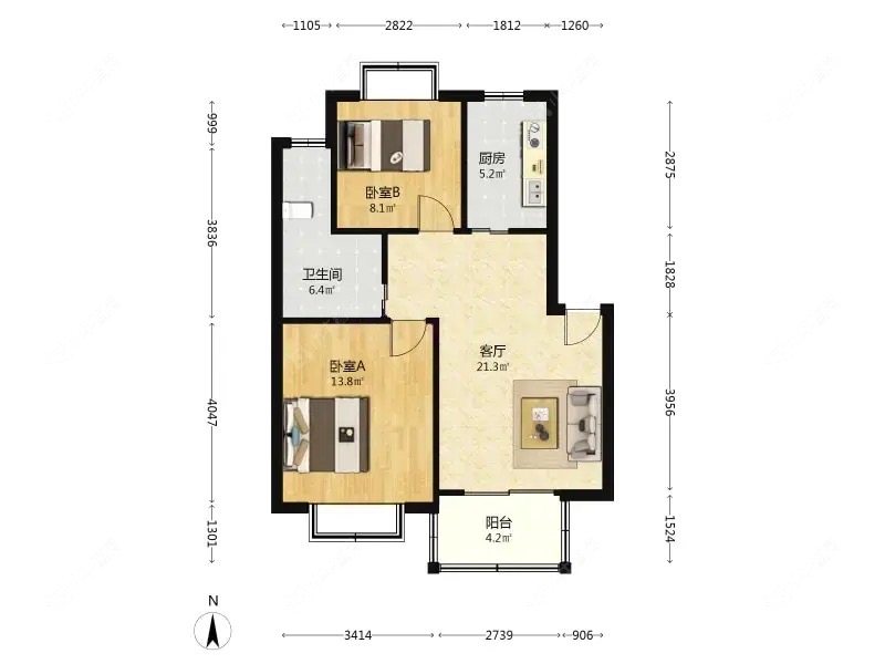 上海菊泉新城古北陆翔苑在售二手房源户型图_小牛看房