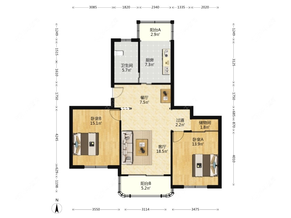 上海东丽苑在售二手房源户型图_小牛看房