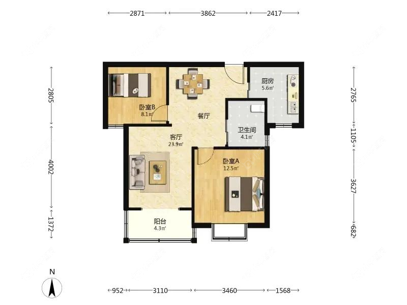 上海古北菊翔苑北区在售二手房源户型图_小牛看房