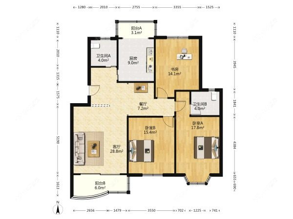 上海东丽苑在售二手房源户型图_小牛看房
