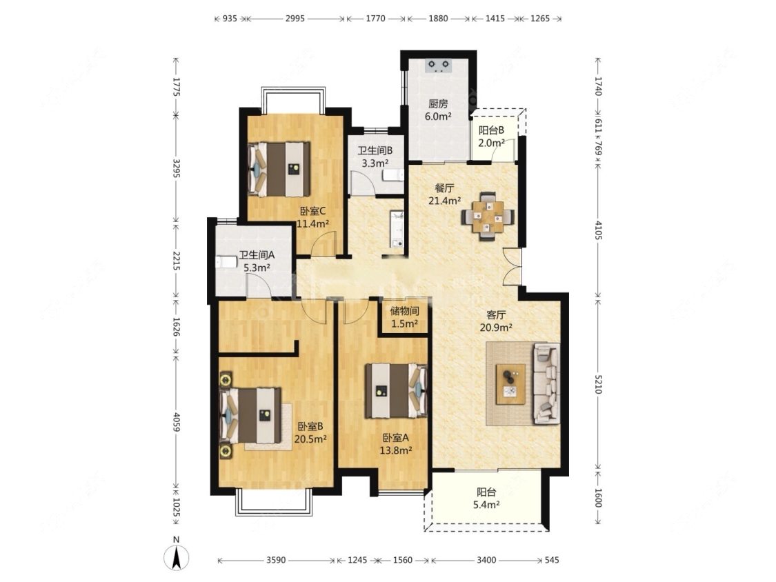 上海万科假日风景二期在售二手房源户型图_小牛看房