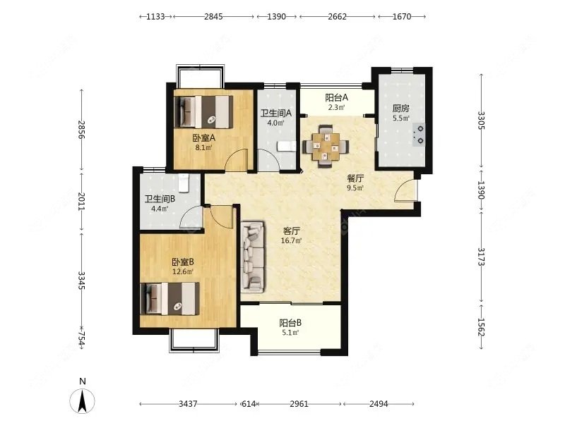 上海盛世宝邸一期在售二手房源户型图_小牛看房