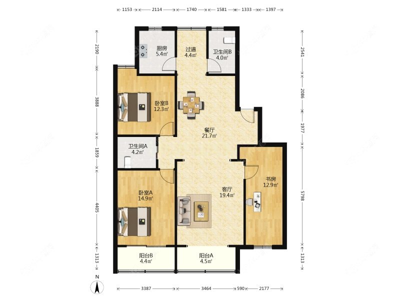 上海昌里都市庭院在售二手房源户型图_小牛看房
