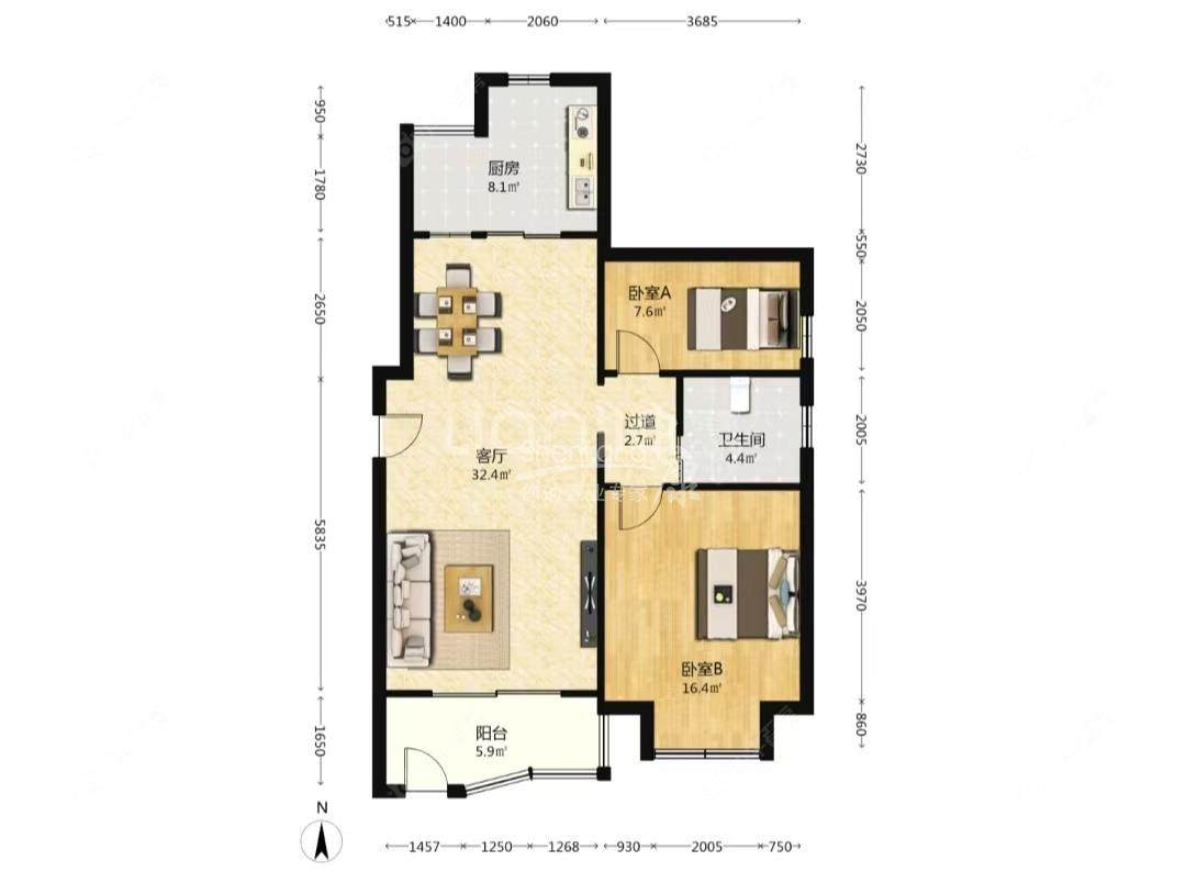 上海宏莲馨苑在售二手房源户型图_小牛看房