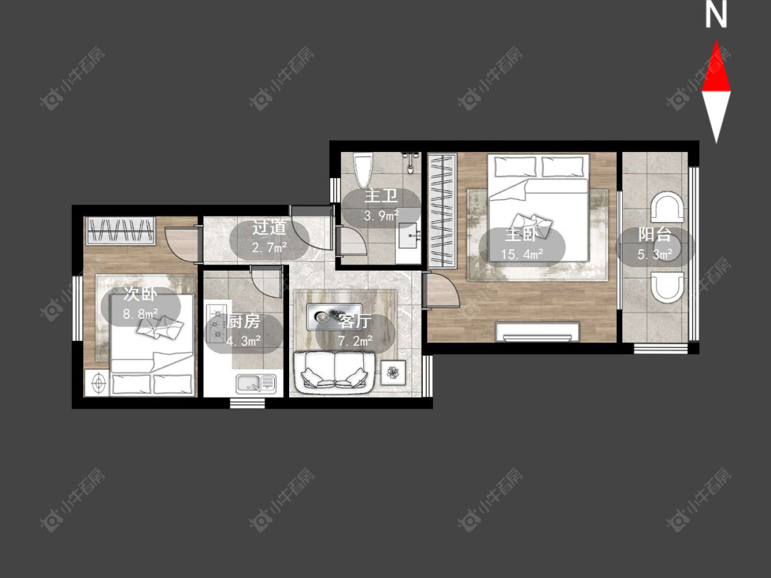上海凌兆五村586弄在售二手房源户型图_小牛看房