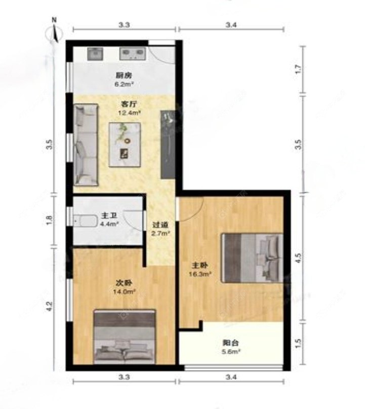上海康平大楼在售二手房源户型图_小牛看房